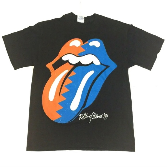 Vtg Rolling Stones 89 T-Shirt North American Tour Concert 2-Sided Rock Band Tee